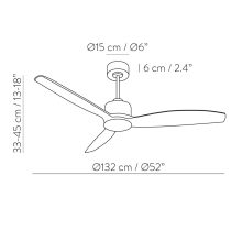 Garbin Ceiling Fan 2502/52 Black/Walnut, MOTOR DC 30W, CL.I, Remote control