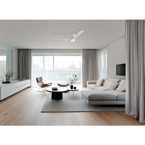 Brisa Ceiling Fan 2503/52 White/Opal, LED 15W 3000K 1140lm + MOTOR DC 30W, CRI80 CL.I, Remote control