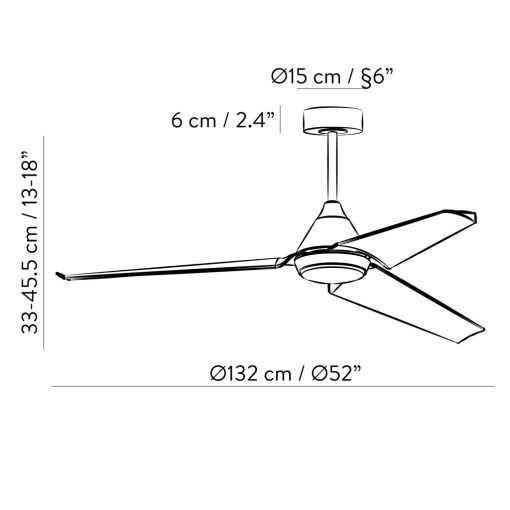 Bora Ceiling Fan 2516/52 Matt White/Opal, LED 20W 2000lm + MOTOR DC 30W, CRI80 CL.I IP44, Step dimmable Kelvin 3000-4000-6000, Dimmable intensity, Remote control