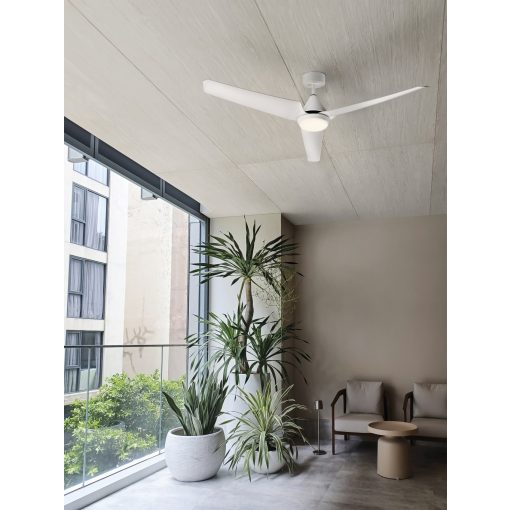 Bora Ceiling Fan 2516/52 Matt White/Opal, LED 20W 2000lm + MOTOR DC 30W, CRI80 CL.I IP44, Step dimmable Kelvin 3000-4000-6000, Dimmable intensity, Remote control