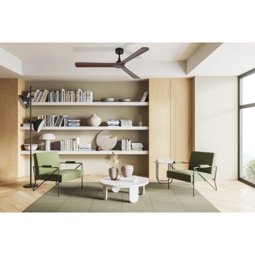 Rok Ceiling Fan 2518/52 Black/Walnut, MOTOR DC 32W, CL.I, Remote control