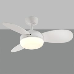   Bise Ceiling Fan 2521/36 White/Beech, LED 22W 2200lm + MOTOR DC 35W, CRI80 CL.I, Step dimmable Kelvin 3000-4000-6500, Remote control