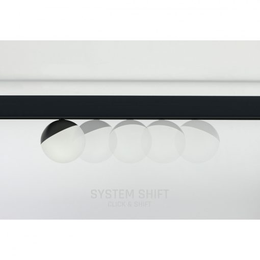 SYSTEM SHIFT - GLOBE, Gömb track lámpa 100x148mm 5W 165fok Fekete 5 év Garancia