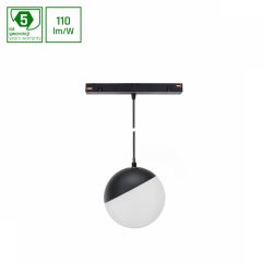   SYSTEM SHIFT - GLOBE P Függesztett Gömb track lámpa 100mm (850mm Kábel) 5W 165fok Fekete 5 év Garancia