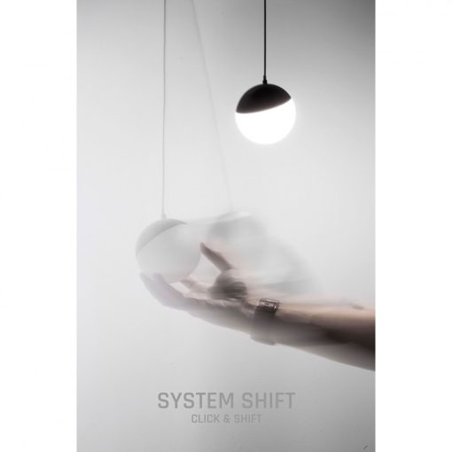 SYSTEM SHIFT - GLOBE P Függesztett Gömb track lámpa 100mm (850mm Kábel) 5W 165fok Fekete 5 év Garancia