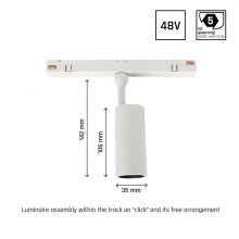 SYSTEM SHIFT - SPOT S track lámpa 35x140x178mm  6W 24fok Fehér 5 év Garancia