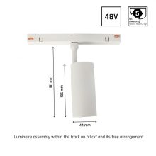 SYSTEM SHIFT - SPOT M track lámpa 44x157x178mm 10W 24fok Fehér 5 év Garancia