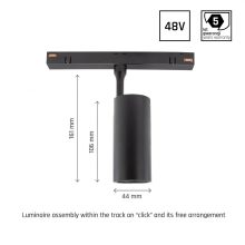 SYSTEM SHIFT - SPOT M track lámpa 44x157x178mm 10W 24fok Fekete 5 év Garancia
