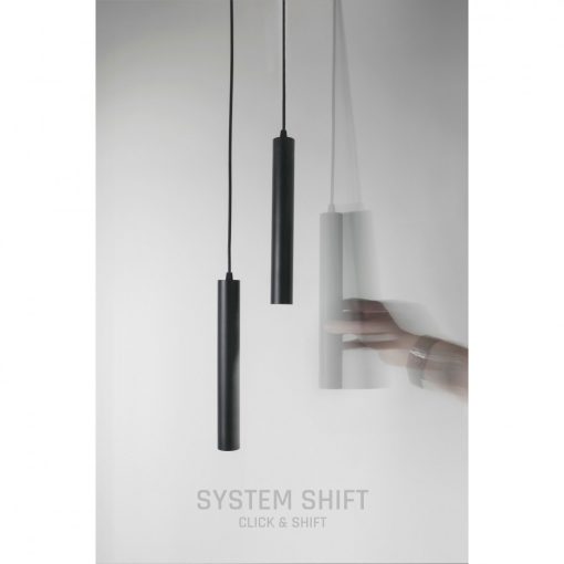 SYSTEM SHIFT - HANGIT Függesztett track lámpa 40x297 (935mm Kábel) 12W 25fok Fekete 5 év Garancia