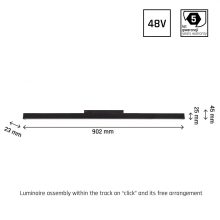 SYSTEM SHIFT - LINE L track lámpa 902x23x42mm 22W 100fok Fekete 5 év Garancia