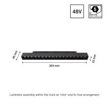 SYSTEM SHIFT - GRID M track lámpa 303x23x42mm 17W 35fok Fekete 5 év Garancia