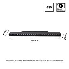 SYSTEM SHIFT - GRID L track lámpa 404x23x42mm 22W 35fok Fekete 5 év Garancia