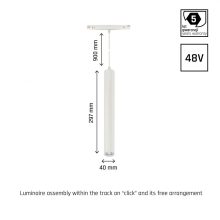 SYSTEM SHIFT - HANGIT Függesztett Gömb track lámpa 40x297 (935mm Kábel) 12W 25fok Fehér 5 év Garancia