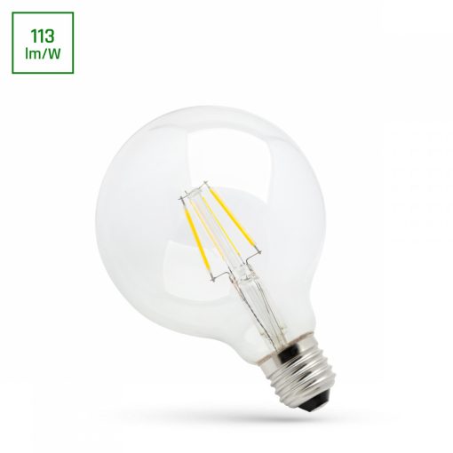 LED GLOB G95 COG E-27 230V 4W WW Átlátszó SPECTRUM