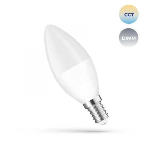 LED Gyertya C38 5W E-14 230V CCT+DIM WI-FI SPECTRUM SMART